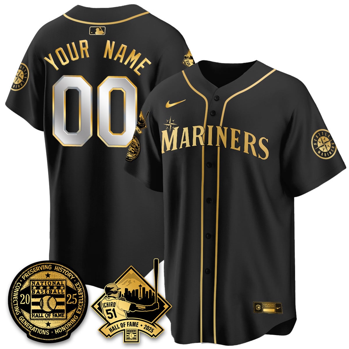 Seattle Mariners Ichiro Number Retirement Custom Jersey V2 - All Stitched
