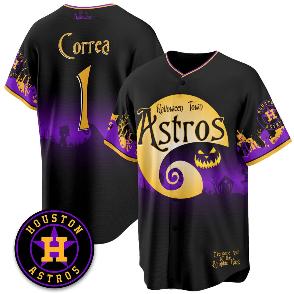 Houston Astros "Halloween Town" Limited Custom Jersey - Stitched