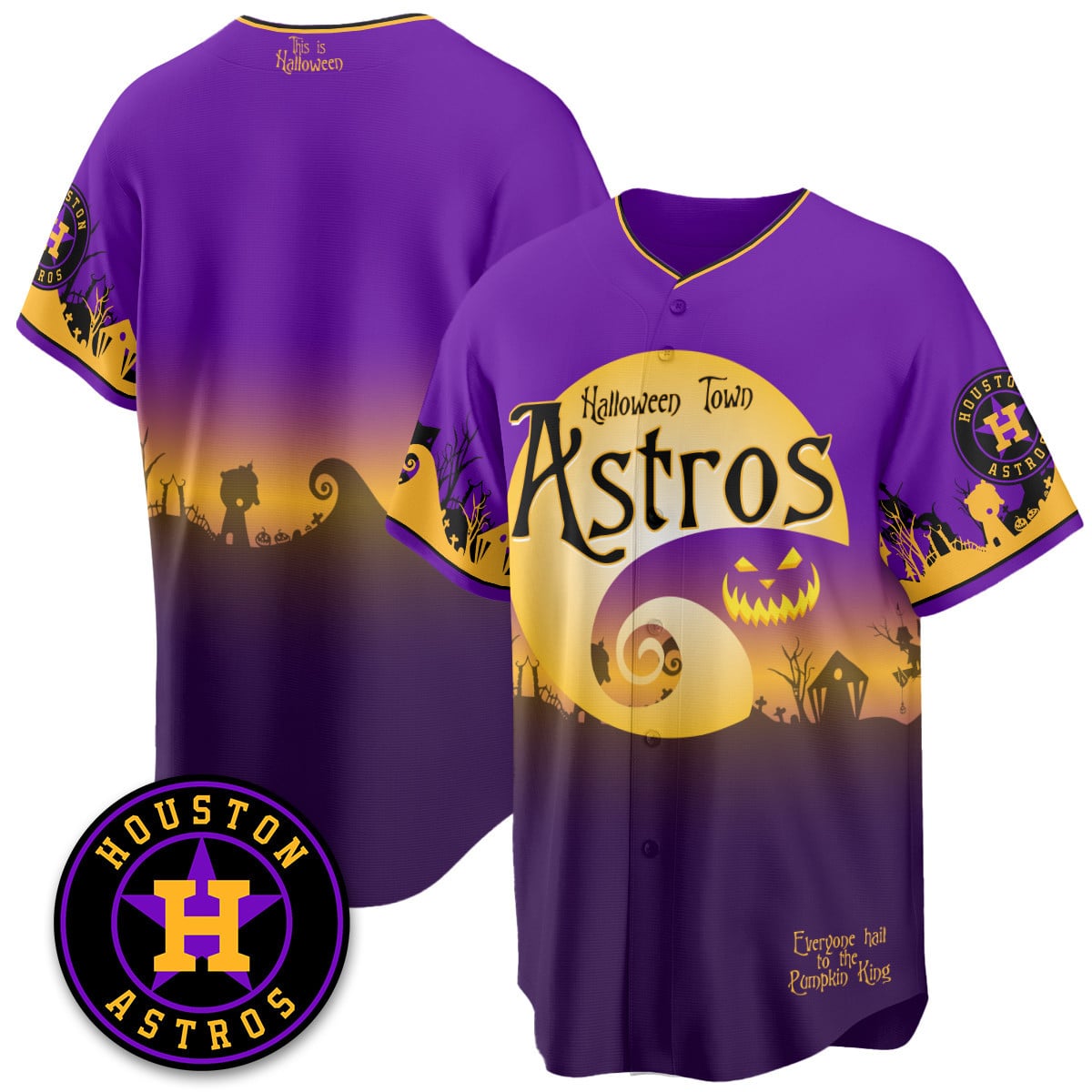 Men's Houston Astros "Halloween Town" Limited Jersey - Stitched
