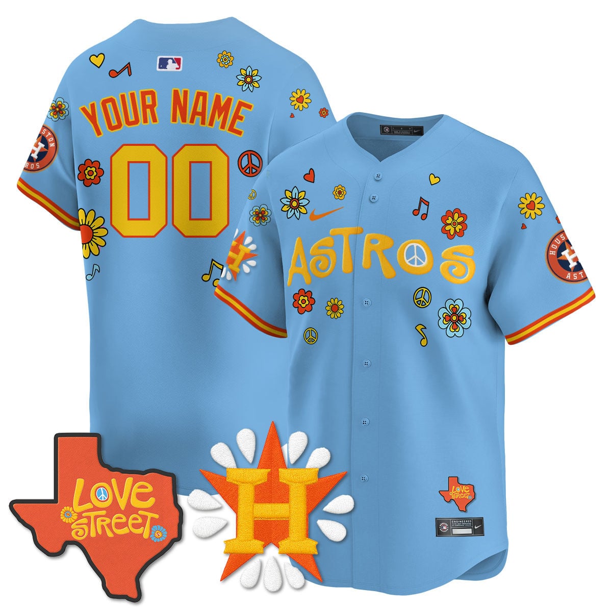 Houston Astros "Love Street" Limited Custom Jersey - All Stitched
