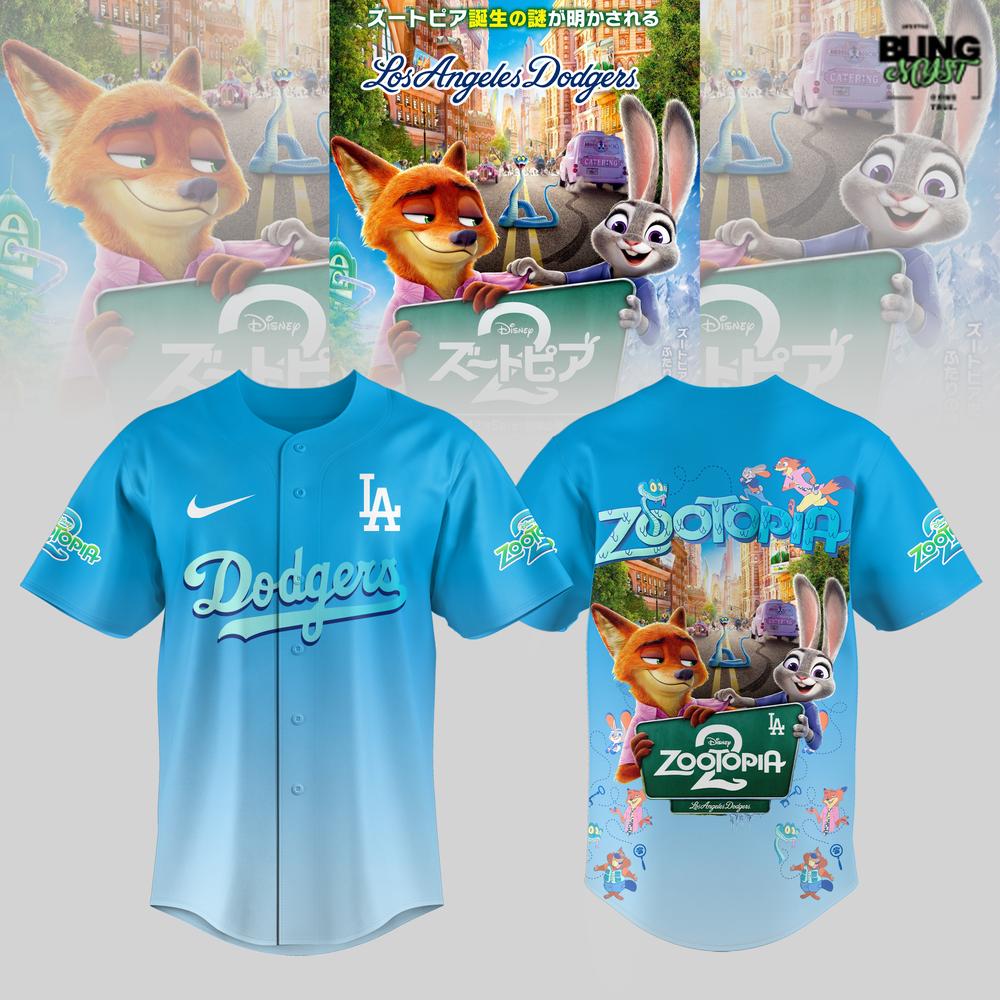 Los Angeles Dodgers Zootopia 2 Limited Edition Baseball Jersey