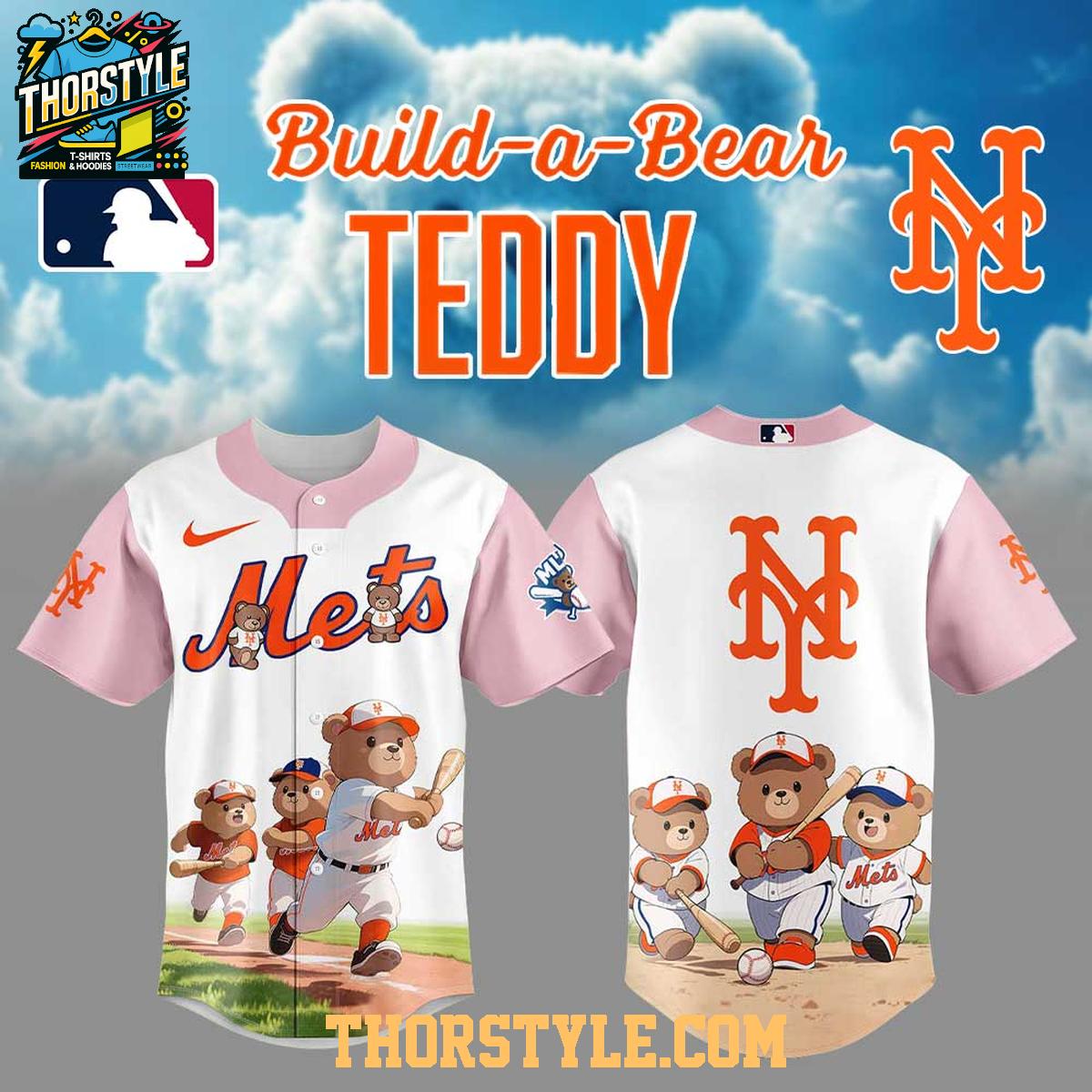 New York Mets Teddy Bear 2025 Dream Team MLB Baseball Jersey