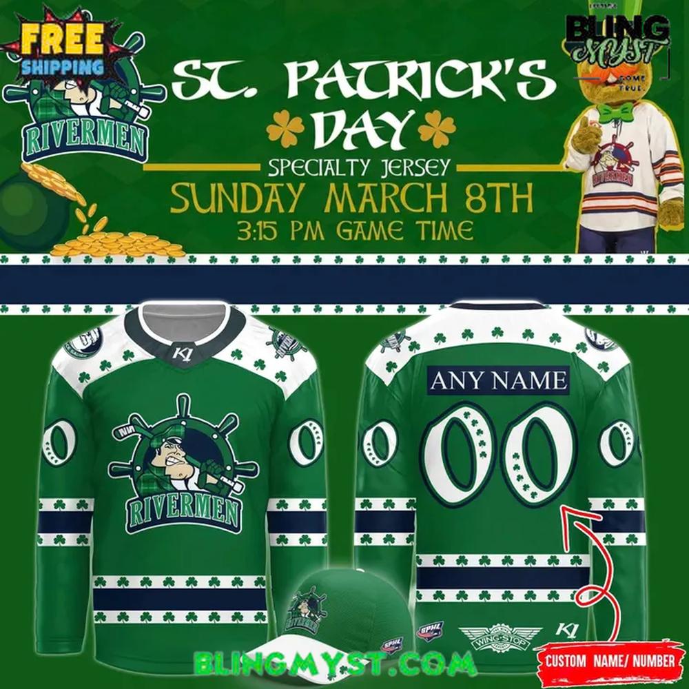 Peoria Rivermen St. Patrick’s Day Baseball Jersey