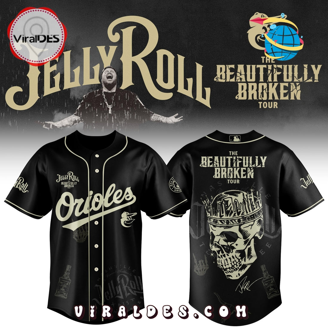 Baltimore Orioles x Jelly Roll Tour Baseball Jersey