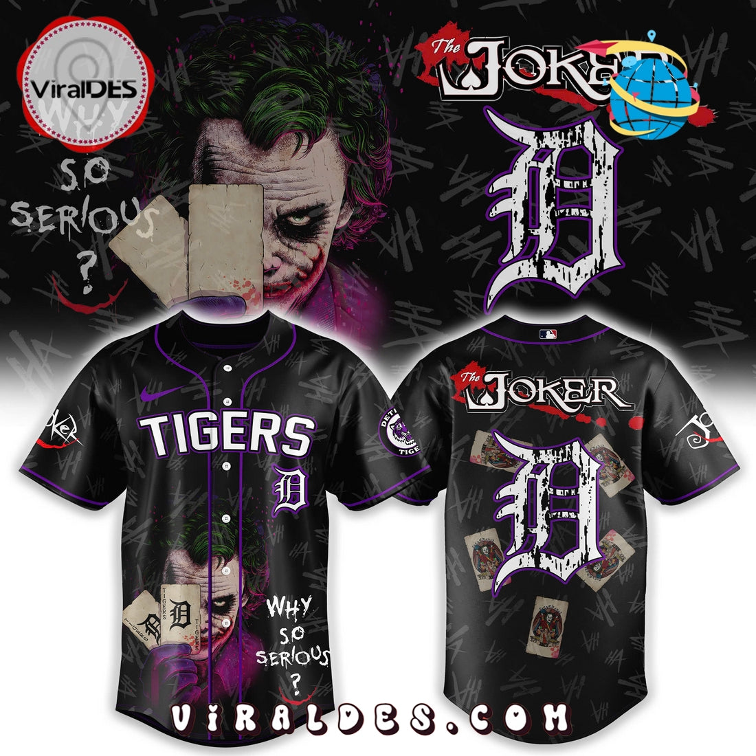Detroit Tigers x The Joker MLB Baseball Jersey