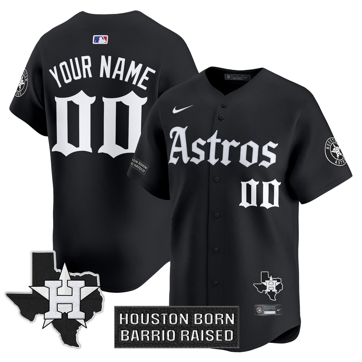 Houston Astros 'Gothic Edition' Vapor Premier Limited Custom Jersey - All Stitched
