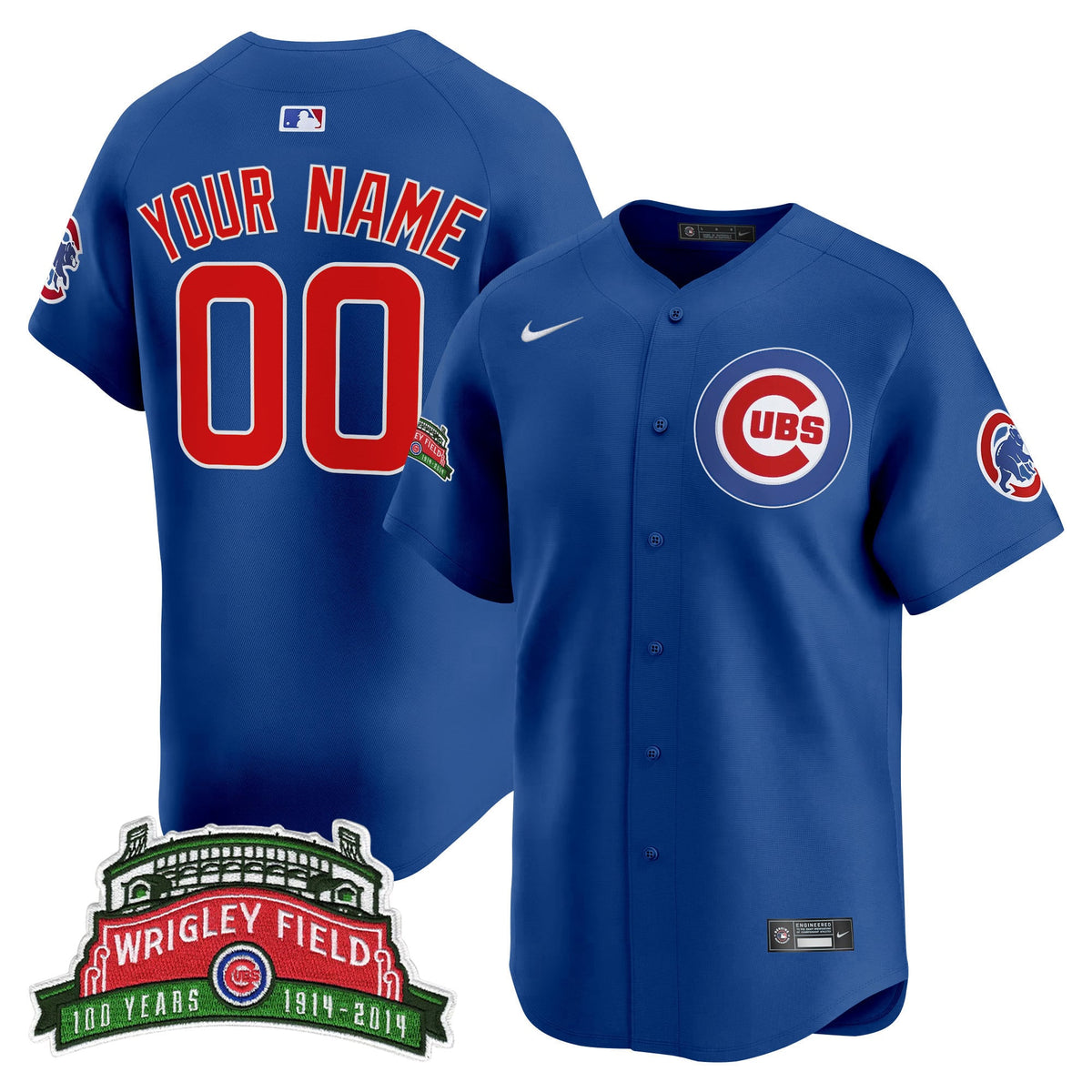 Chicago Cubs Wrigley Field Style Vapor Premier Limited Custom Jersey - All Stitched