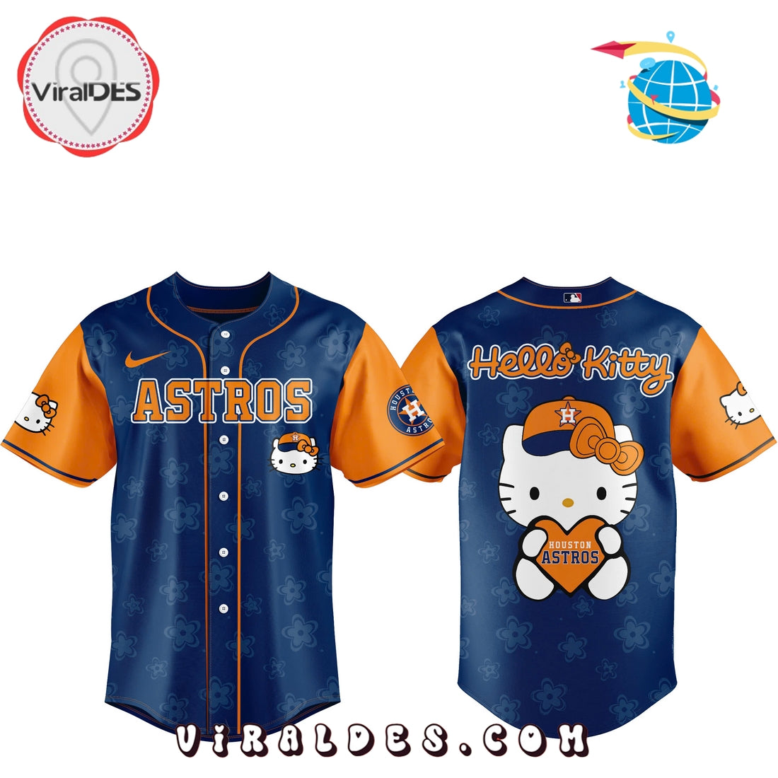 Hello Kitty x Houston Astros Navy Baseball Jersey
