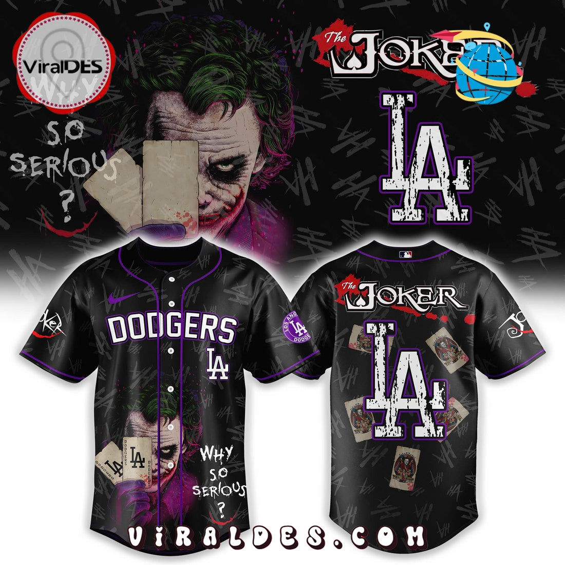 Limited Los Angeles Dodgers x The Joker Baseball Jersey