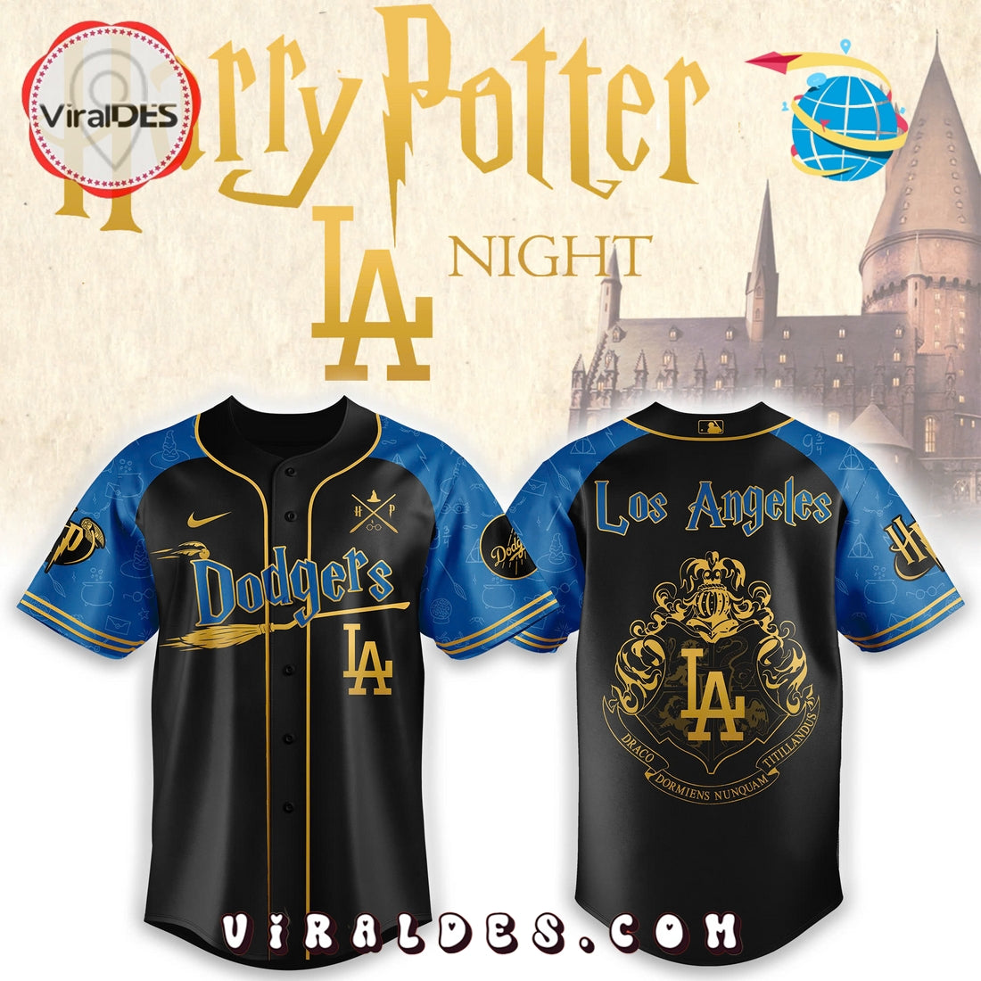 Los Angeles Dodgers x Harry Potter Night Heritage Baseball Jersey