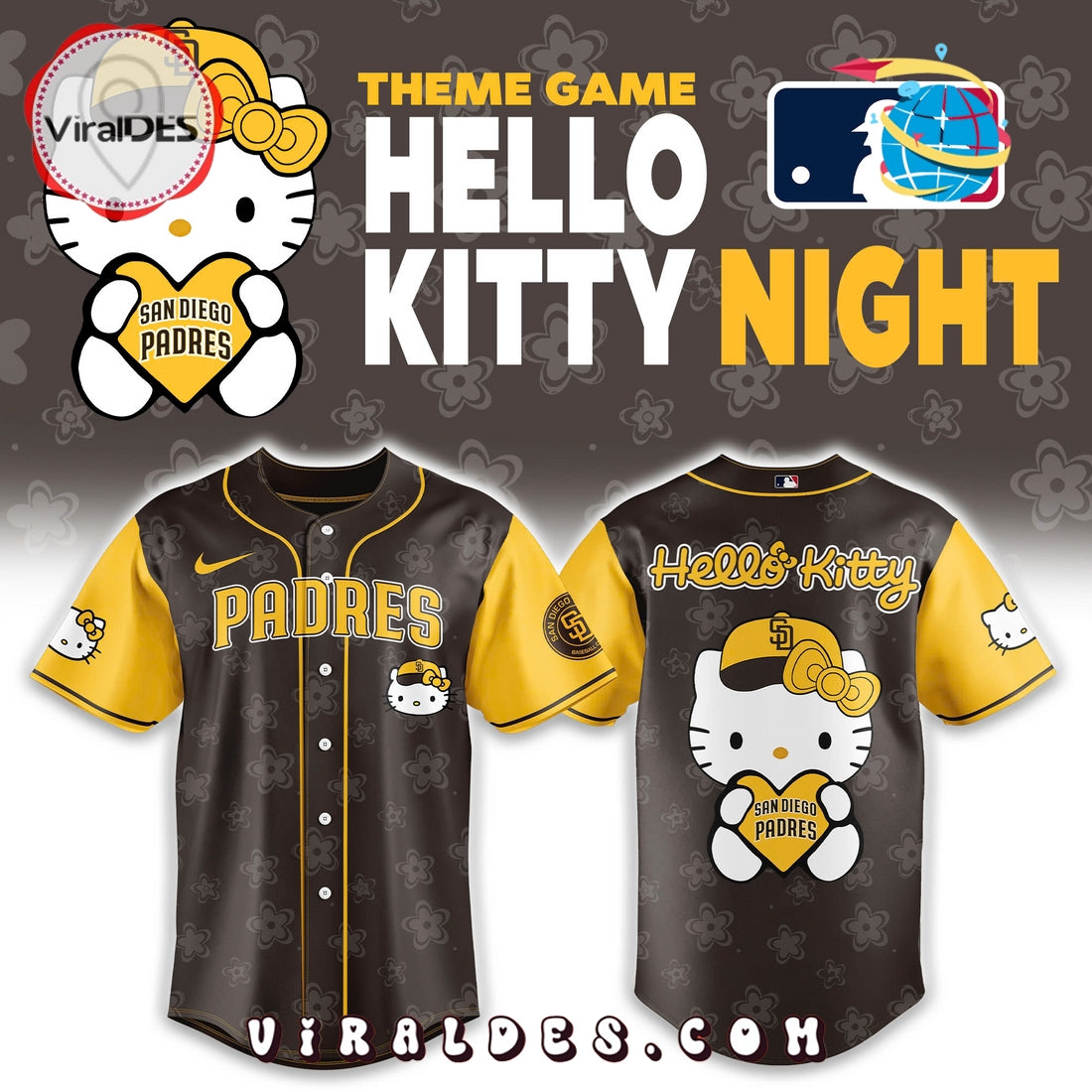 San Diego Padres x Hello Kitty Game Baseball Jersey