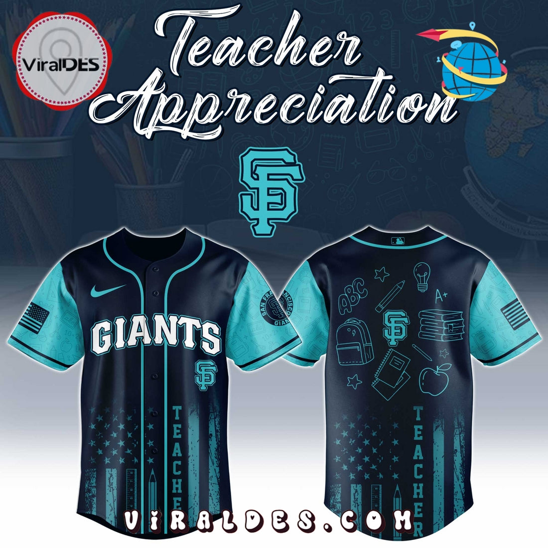 San Francisco Giants MLB x Teacher Appreciation Day Baseball Jersey