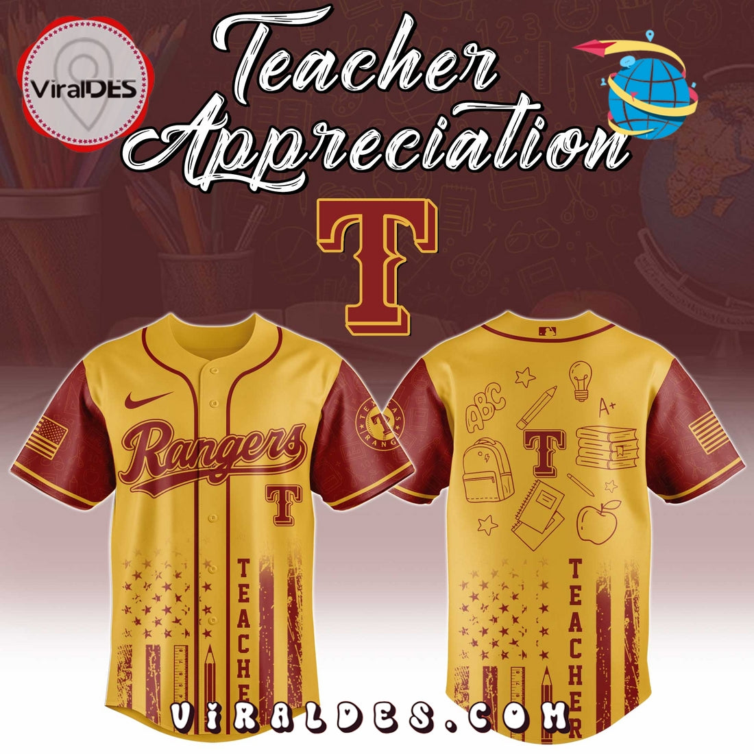 Texas Rangers MLB x Teacher Appreciation Day Jersey