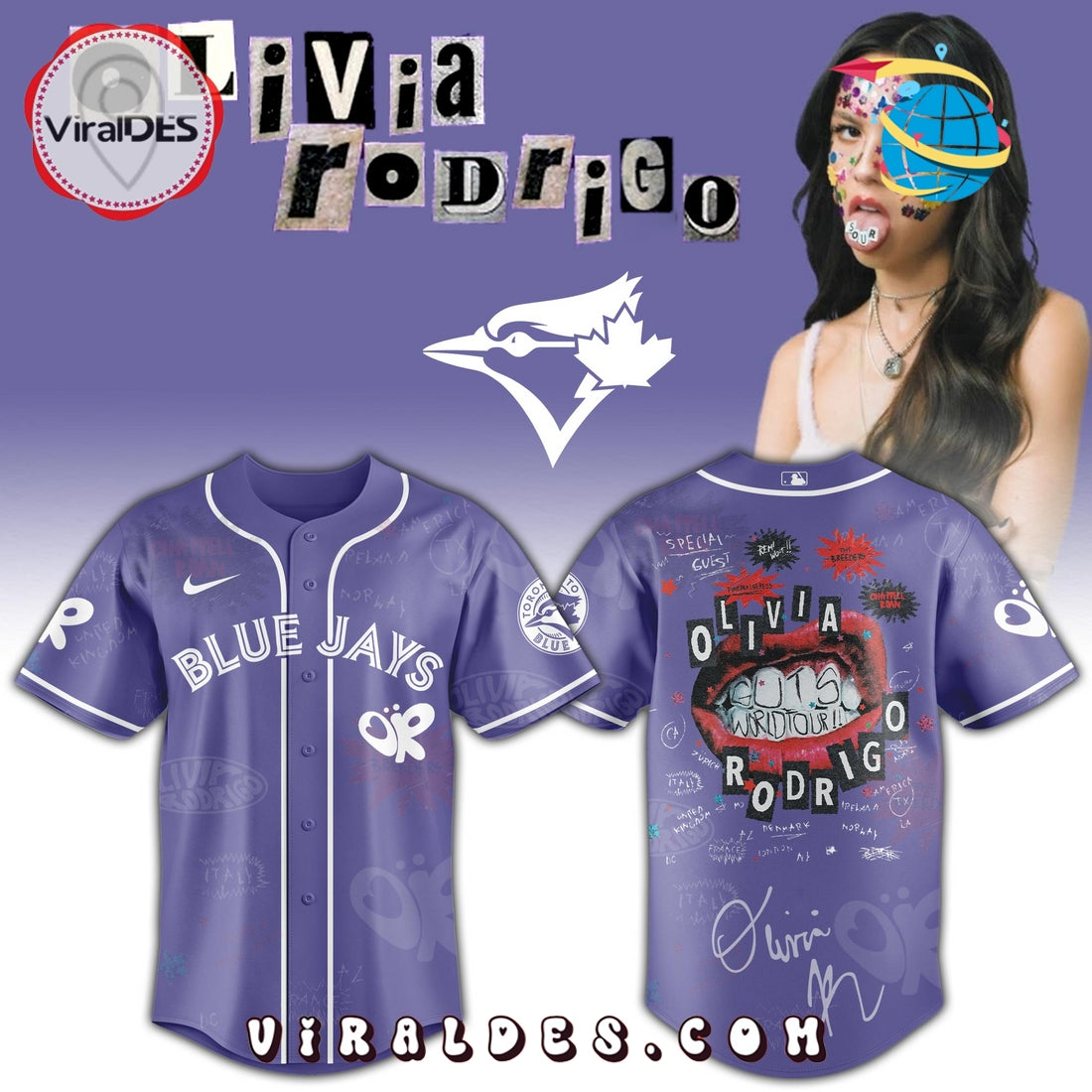 Toronto Blue Jays MLB x Olivia Rodrigo Guts World Tour Jersey